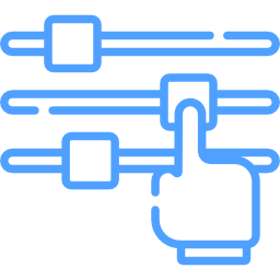 Slider icon with finger indicating the easy storage and retrieval of data within a digital mailroom.