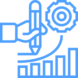 A growing graph icon visually displaying the improvement of quality through workforce optimization.